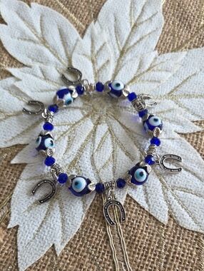 NEW Evil Eye Charm Bracelet in Blue - Women Jewelry
